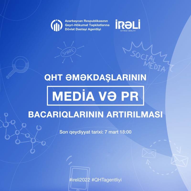 “İrəli” İctimai Birliyi QHT əməkdaşları üçün layihə həyata keçirəcək