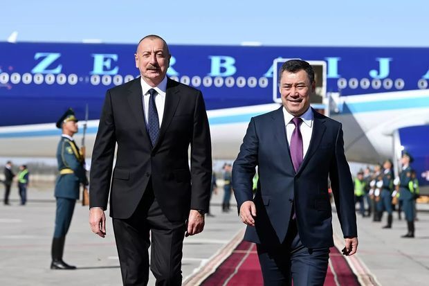 Azərbaycan Prezidenti İlham Əliyevin Bişkekdə rəsmi qarşılanma mərasimi olub -